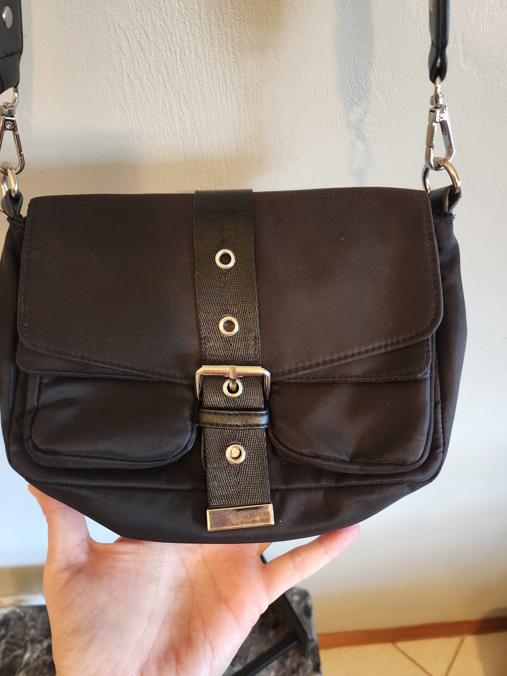 3 For $15! Madden NYC Black Crossbody Buckle Bag